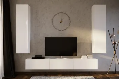 Гостиная «Флорис-8» Белый глянец (Ш*В*Г) 2400*1500*346 мм. Гостиная «Флорис-8» Белый глянец (Ш*В*Г) 2400*1500*346 мм.