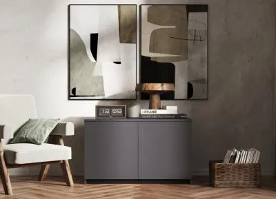 Антресоль-тумба универсальная «Челси» Графит/графит (ШхВхГ) 902х540х514 мм