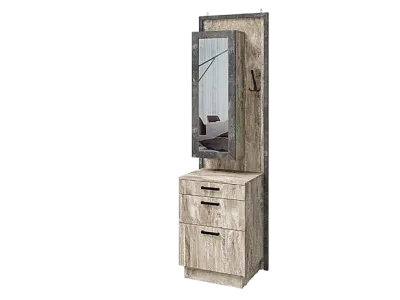 Прихожая «Амели» Тумба с зеркалом Дуб Юкон/Бетон темный (Ш*В*Г) 592х2016х458 мм. Прихожая «Амели» Тумба с зеркалом Дуб Юкон/Бетон темный (Ш*В*Г) 592х2016х458 мм.