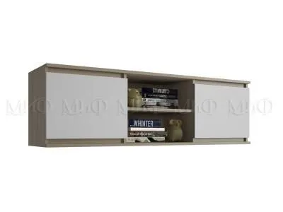 Полка открытая (Антресоль) «Челси» Белый глянец/дуб сонома (ШхВхГ) 1352х412х354 мм Полка открытая (Антресоль) «Челси» Белый глянец/дуб сонома (ШхВхГ) 1352х412х354 мм