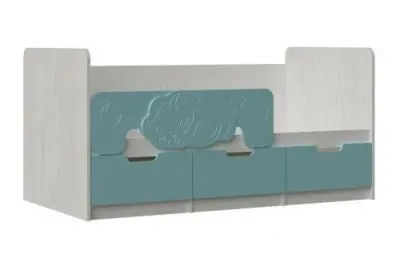Детская кровать Юниор-4 Бирюза матовая/крафт белый 1.6 м