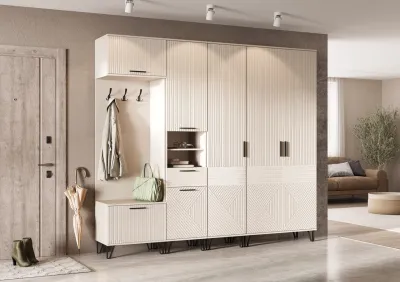 Прихожая Флэш Кашемир/Кашемир комплектации №1