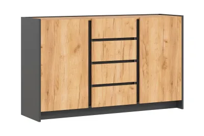 Комод «Остин» Дуб Крафт/Графит (Ш*В*Г) 1400х840х400 мм