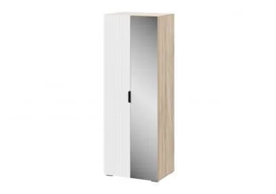Шкаф с зеркалом Норд Line ШК02-800 Софт пломбир Line/дуб сонома 80 см 