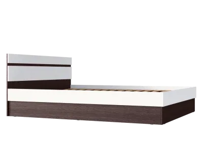 Кровать 1.4 «Ким» Венге/Белый глянец с ПМ (Ш*В*Г) 1445х800х2042 мм