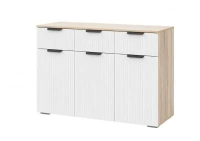 Комод Норд Line КМ03-1200 Софт пломбир Line/дуб сонома 120 см