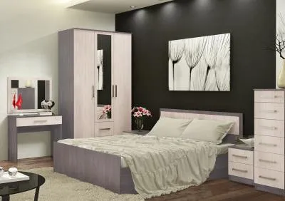 Спальня «Фиеста» комплект №1 Шимо тем/шимо светл. 7 модулей