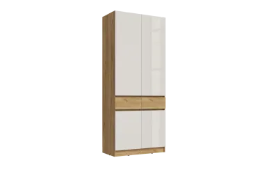 Прихожая «Роджина» Шкаф 2-х ств Дуб крафт/Белый глянец (ШхВхГ): 1000х2400х520 мм