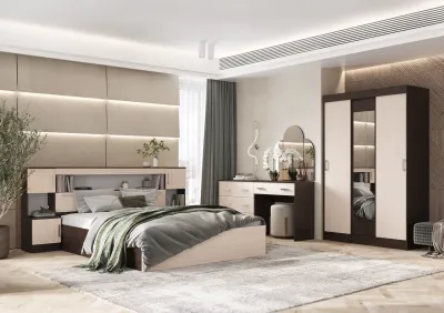 Спальня «Бася» Венге/Белфорт Комплектации 1 (4 модуля) Спальня «Бася» Венге/Белфорт Комплектации 1 (4 модуля)