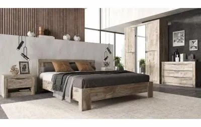Спальня «Ривьера» Дуб Юкон/Бетон темный Комплектация 1 (5 модулей)