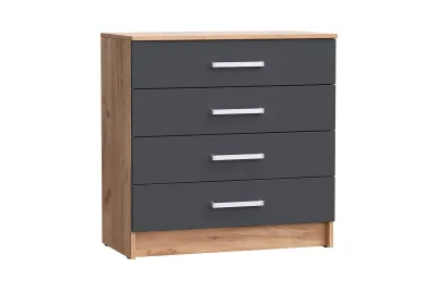 Комод «Мартина» Графит/Дуб крафт (ШхВхГ) 800х816х430 мм