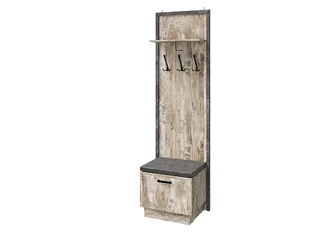 Прихожая «Амели» Тумба с вешалкой Дуб Юкон/Бетон темный (Ш*В*Г) 592х2016х458 мм. Прихожая «Амели» Тумба с вешалкой Дуб Юкон/Бетон темный (Ш*В*Г) 592х2016х458 мм.