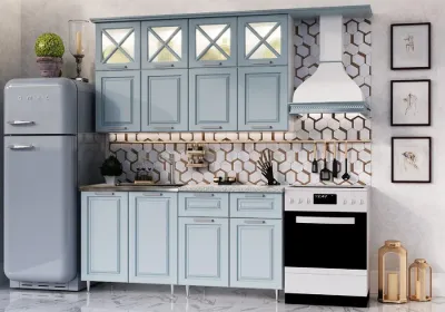 Кухня «Констанция» 1.6 (900) метра Дымчатый Компоновка №4