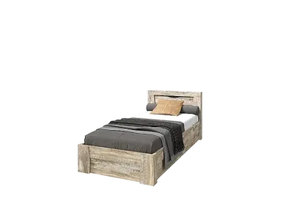 Спальня «Ривьера» Кровать 0.9 м Дуб Юкон/Бетон темный (ШхВхГ) 967х800х2138 мм