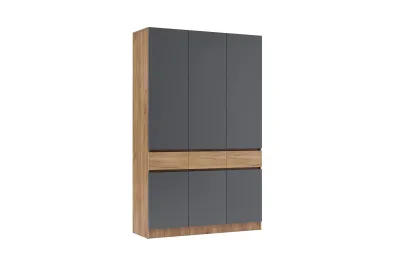 Прихожая Роджина Шкаф 3-х ств. Дуб крафт/Графит 150 см