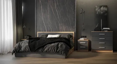 Спальня «Мартина» Графит/Дуб крафт Комплектации 1 (4 модуля) Спальня «Мартина» Графит/Дуб крафт Комплектации 1 (4 модуля)