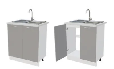 Кухня «Техно» Черный глянец Ш. ниж. под мойку ШНМ 800 БЕЗ СТОЛЕШНИЦЫ.