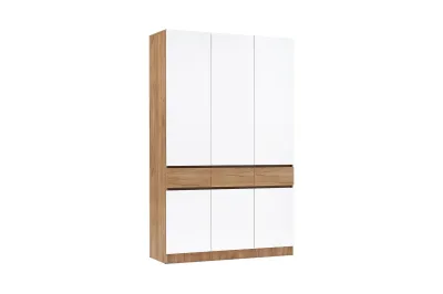 Прихожая Роджина Шкаф 3-х ств. Дуб крафт/Белый глянец 150 см