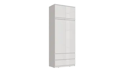 Шкаф «Челси» 2-х ств комбинированный с антр. Белый глянец/Белый