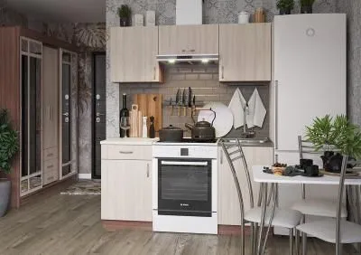 Кухня Татьяна 1,6 м ясень шимо светлый/темный