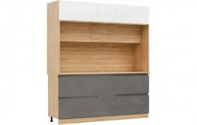 Кухня «Карина» Центр. секция 2 метра Белый глянец/Бетон темный (Ш*В*Г) 2000х2268х600 мм