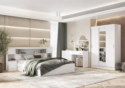 Спальня «Бася» Белый Комплектации 1 (4 модуля) Спальня «Бася» Белый Комплектации 1 (4 модуля)