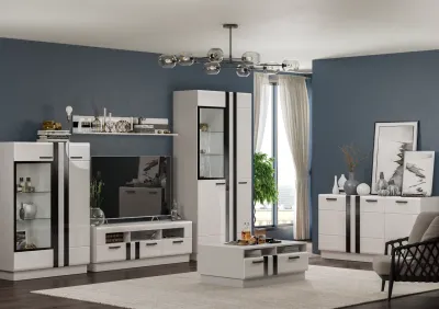 Модульная гостиная «Магнолия» белый глянец