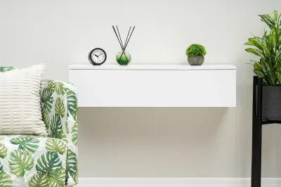 Тумба подвесная «Челси» Белый глянец/белый (ШхВхГ) 900х216х300 мм