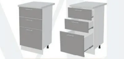 Кухня «Техно» Черный глянец Ш. ниж. ШН3Я 500 БЕЗ СТОЛЕШНИЦЫ.