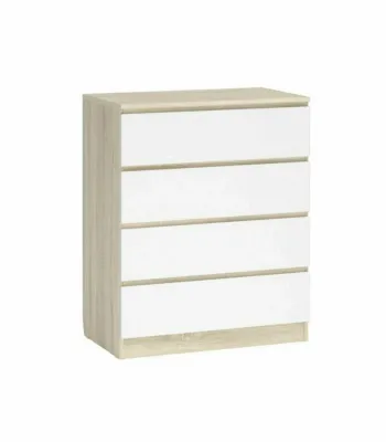 Комод «Челси» 800 (4 ящика) Белый глянец/дуб сонома (ШхВхГ) 802х994х450 мм Комод «Челси» 800 (4 ящика) Белый глянец/дуб сонома (ШхВхГ) 802х994х450 мм