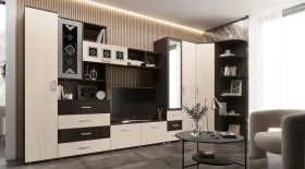 Гостиная Белла Дуб беленый/Венге Гостиная Белла Дуб беленый/Венге