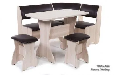 Кухонный уголок «Тюльпан» Ясень/Умбер (ШхВхГ) 1350х840х1000 мм