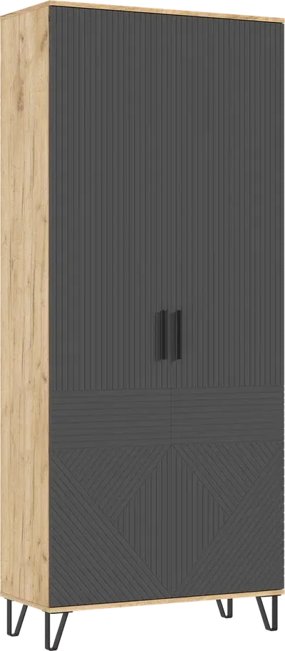 Прихожая Флэш шкаф 2-х ств Браш Графит/Дуб Крафт Прихожая Флэш шкаф 2-х ств Браш Графит/Дуб Крафт