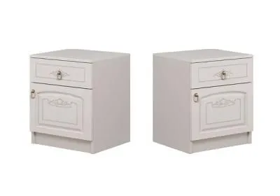 Тумбы прикроватные Александрина Белый глянец/белый 45 см