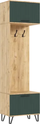 Прихожая Флэш Шкаф с вешалками Браш Гринн / Дуб Крафт 