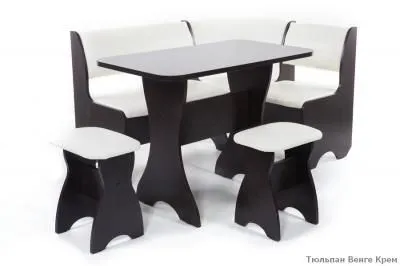 Кухонный уголок «Тюльпан» Венге/Крем (ШхВхГ) 1350х840х1000 мм