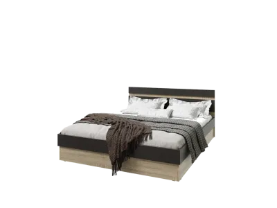 Кровать 1.4 «Ким» Сонома/Графит софт (Ш*В*Г) 1471х800х2037 мм