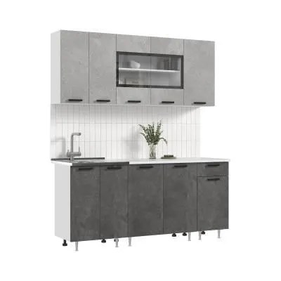 Кухня «Рио NEW» ЛДСП бетон светлый/бетон темный 1.8 метра