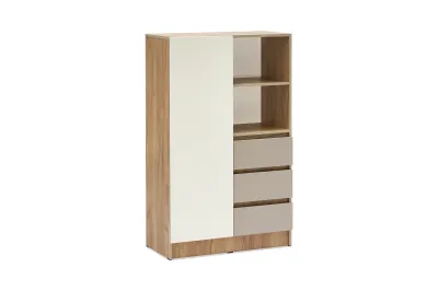 Шкаф комбинированный Челси Color Глиняный серый+Слоновая кость