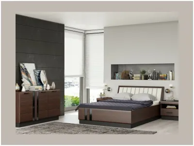 Спальня «Магнолия» Дерево/Орех Комплектации 1 (4 модуля) Спальня «Магнолия» Дерево/Орех Комплектации 1 (4 модуля)