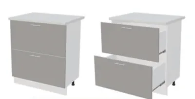 Кухня «Техно» Черный глянец Ш. ниж. ШН2ЯГ 800 БЕЗ СТОЛЕШНИЦЫ.