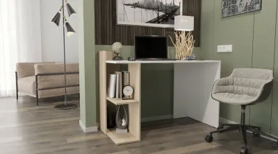 Стол компьютерный «№-10» Дуб сонома/Белый (Ш*В*Г) 1200х850х573 мм