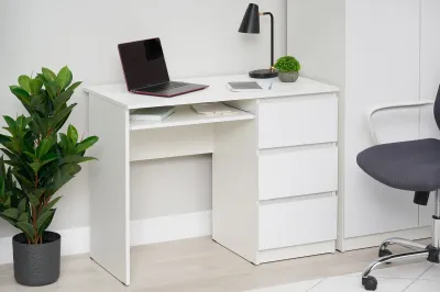 Стол письменный «Челси» Белый глянец/белый (ШхВхГ) 1002х768х524 мм