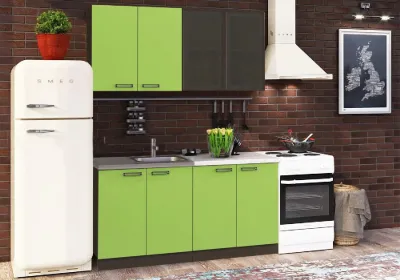 Кухня «Оливия» Венге/Мамба зеленая/Антарес 1,6 метра