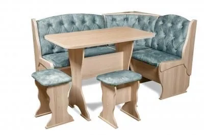 Кухонный уголок «Орхидея ЛЮКС» Ясень/Лагуна (ШхВхГ) 1500х850х1100 мм