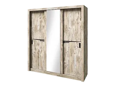 Шкаф-купе «Ривьера» 2 метра Дуб Юкон/Бетон темный (ШхВхГ) 2000х2200х616 мм