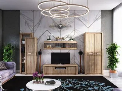 Гостиная модульная «Терра» Сонома (Ш*В*Г) 3454*2093*438 мм.