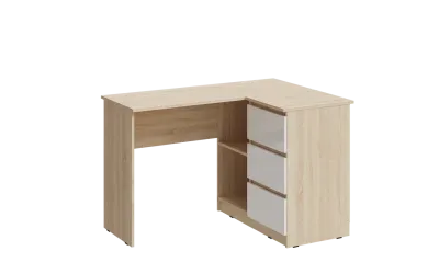 Стол письменный угловой «Челси» Белый глянец/дуб сонома (ШхВхГ) 1300х768х904 мм Стол письменный угловой «Челси» Белый глянец/дуб сонома (ШхВхГ) 1300х768х904 мм