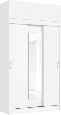 Шкаф-купе с антресолью «Бася» Белый (ШхВхГ) 1300x2400x520 мм