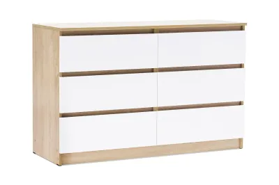 Комод «Челси» 1202 (6 ящиков) Белый глянец/дуб сонома (ШхВхГ) 1202х768х450 мм Комод «Челси» 1202 (6 ящиков) Белый глянец/дуб сонома (ШхВхГ) 1202х768х450 мм